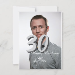 30års födelsedag lägg till namn-datumårsteckenfoto vykort