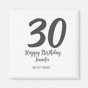 30års födelsedag lägg till svartårsmall för namn magnet