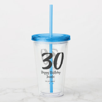 30års födelsedag lägg till svartårsmall för namn take away mugg