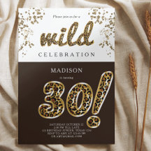 30års födelsedag Leopard Foil Balloon Script