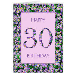 30års födelsedag Lila Daisy Hälsningskort