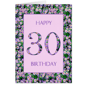 30års födelsedag Lila Daisy Hälsningskort