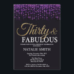 30års födelsedag Lila och Guld Glitter Inbjudningar<br><div class="desc">30års födelsedag inbjudan. Trettio och Fabulous. Svart Lila och Guld Glitter. Vuxens Födelsedagsfest. För manar eller kvinnor. Om du vill göra ytterligare anpassningar klickar du på knappen "Anpassa" och användor verktyg som är utformat för att ändra mallen.</div>