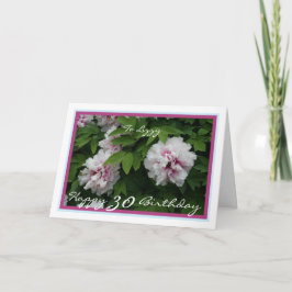 30års födelsedag Liz Elizabeth Peonies Elegant Mod Kort