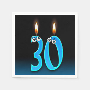 30års födelsedag ljus med ögonbollar pappersservett
