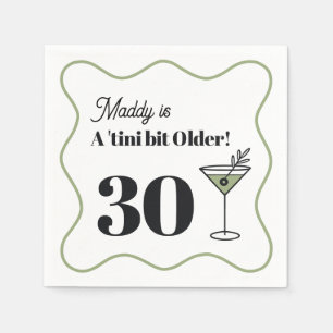 30års födelsedag Martini-ThLED Napkins-Grönt Pappersservett