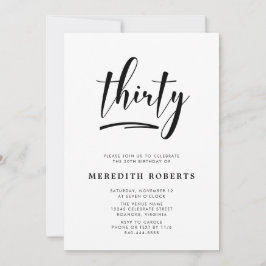30års födelsedag Modern enkel Elegant Party Inbjudningar