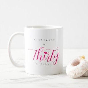30års födelsedag Modern Rosa-text för trettio styc Kaffemugg