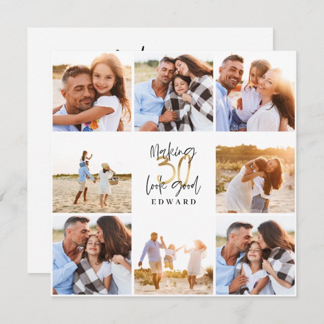 30års födelsedag moderna fotosamlingar av svart oc (Fram/baksida)