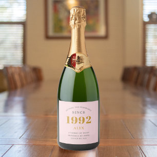 30års födelsedag Namn 1992 Rosa Grått Elegant Chic