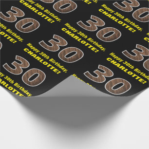 30års födelsedag: Namn & Faux Wood Grain Mönster " Presentpapper