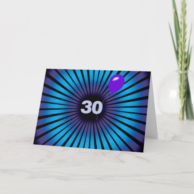 30års födelsedag Neon Optical Illusion Kort (Framsida)