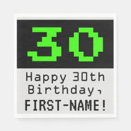30års födelsedag - Nerdy/Geeky Stil "30" & Namn Pappersservett