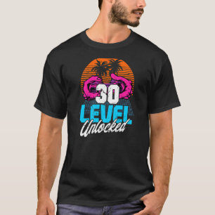 30års födelsedag-nivå 30 olåsta 80-talets 90-talsr t shirt