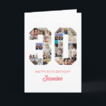 30års födelsedag nummer 30, Personlig för fotokoll Kort<br><div class="desc">Minneshögtid 30års födelsedag med det här söta kortet. Det är ett fotosamlingskort i personligen som gör att du kan skapa en verkligt unik och minnesvärd design. Med den här mallen för anpassade kan du infoga dina egna omhuldade foton och fånga de värdefulla stunderna under hela året. Det här anpassningsbarna är...</div>