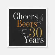 30års födelsedag Öl och Cheers Black Guld Party