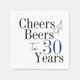 30års födelsedag Öl och Cheers Typography Party Pappersservett