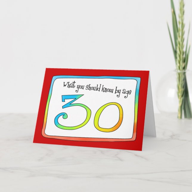 30års födelsedag Ord Wisdom Kort (Framsida)