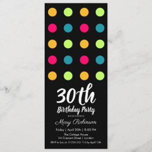 30års födelsedag Party Candy Polka Dot Inbjudningar