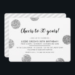 30ÅRS FÖDELSEDAG PARTY coola silver glitter polka  Inbjudningar<br><div class="desc">by kat masard >> www.simplysweetPAPERIE.com <<< A trendig inbjudningsdesign för BIRTHDAY för alla åldrar - kontakta mig för att ändra glitter-typ för dig! TIP: 1. Om du vill ändra/flytta grafik & typsnitt och lägga till mer text - slått knappen "anpassa". - - - - - - - - - -...</div>