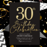 30års födelsedag Party Elegant Black & Guld Glitte Inbjudningar<br><div class="desc">Inbjudan till Användan 30års födelsedag Party Elegant Black & Guld Glitter,  denna enkla och moderna inbjudan! Redigera bara text,  ladda ned den eller skriv ut den!</div>