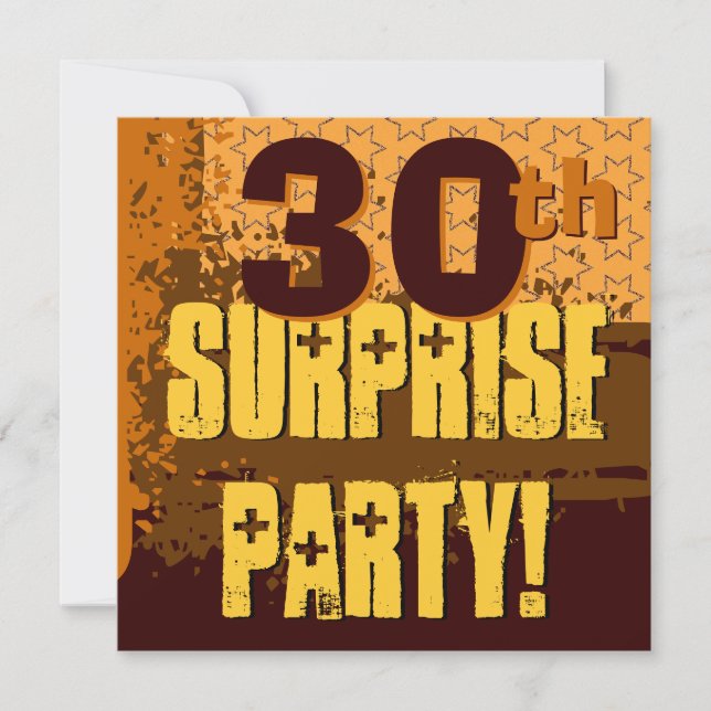 30års födelsedag Party Festive Guld och Brown Star Inbjudningar (Framsida)