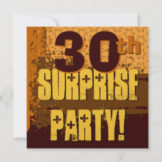 30års födelsedag Party Festive Guld och Brown Star Inbjudningar