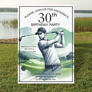 30års födelsedag Party Golfer Vuxen Par Sports Gol Inbjudningar
