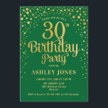 30års födelsedag Party - Grönt och Guld Inbjudningar<br><div class="desc">Inbjudan till 30års födelsedag-partiet. Utformning av eleganten i grönten av nödskogen och i glitter guld. Innehåller typsnitt och konfiguration för snyggt av skript. Berätta om du behöver anpassningsbarnas ålder.</div>