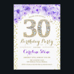 30ÅRS FÖDELSEDAG PARTY - GULD  LILA INBJUDNINGAR<br><div class="desc">Utformning av Eleganten för inbjudan till 30års födelsedag i Faux glitter guld,  lila och vitt. Inbjudan till blommigt av snyggt med diamanter och ro. Perfekt för glam firande. Berätta om du behöver anpassa dig ytterligare.</div>