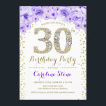 30ÅRS FÖDELSEDAG PARTY - GULD  LILA INBJUDNINGAR<br><div class="desc">Utformning av Eleganten för inbjudan till 30års födelsedag i Faux glitter guld,  lila och vitt. Inbjudan till blommigt av snyggt med diamanter och ro. Perfekt för glam firande. Berätta om du behöver anpassa dig ytterligare.</div>