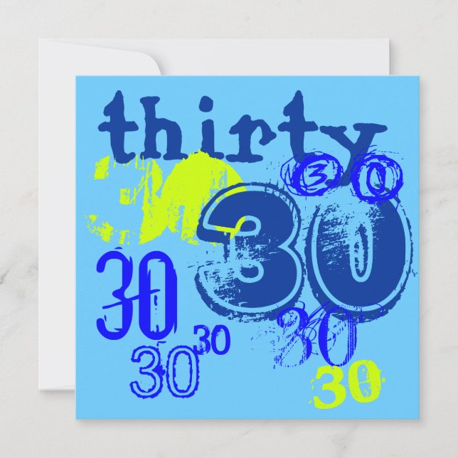 30års födelsedag Party Inbjudningar (Framsida)