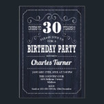 30års födelsedag Party - marint trä Mönster Inbjudningar<br><div class="desc">Inbjudan till 30års födelsedag-partiet. Utformning av eleganten med marint blått trä mönster. Kan anpassas till vilken ålder som helst!</div>