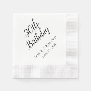30års födelsedag Party Personlig Napkins Pappersservett