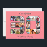 30års födelsedag Party Photo Collage  Rosa Grått Inbjudningar<br><div class="desc">Redigera enkelt texten till kostym om uppgifterna om 30års födelsedag party. Titta vem som fyller år det är. Att göra ett nytt årtionde är en underbar tidpunkt att fira! Vill du hjälpa någon att fira på sin födelsedag? "Foto Födelsedagsfest inbjudan" kommer att utlysa roligtens stora dag och bjuda in vänner...</div>