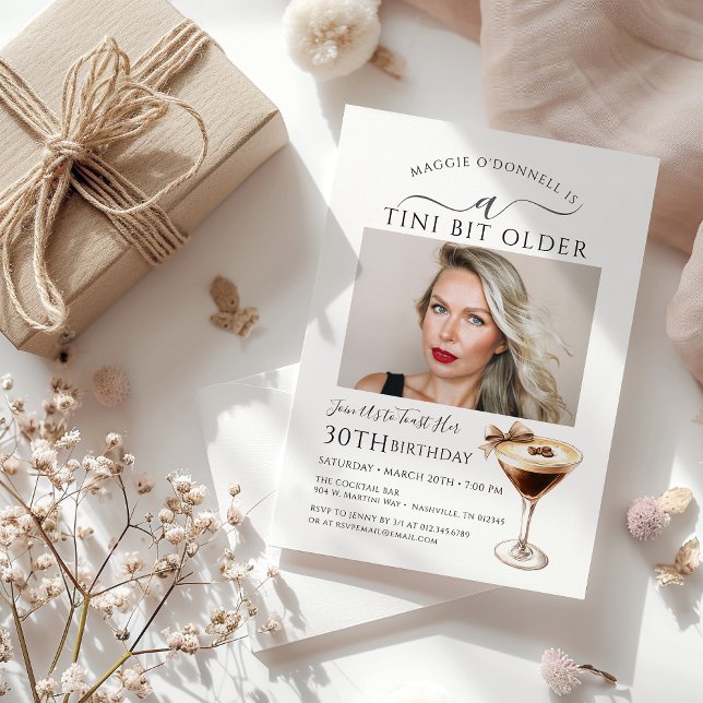 30års födelsedag Party Photo Espresso Martini Inbjudningar (Skapare uppladdad)