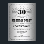 30års födelsedag Party - Retro Silver Black Inbjudningar<br><div class="desc">Inbjudan till 30års födelsedag-partiet. Elegantens reflexfolie av silver och svart design. Kan anpassas till vilken ålder som helst!</div>