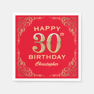 30års födelsedag, Party, Röda havet och Guld, Ram, Pappersservett