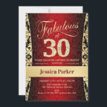 30års födelsedag Party - Röda svarta Guld Inbjudningar<br><div class="desc">Inbjudan till 30års födelsedag-partiet i rött svart och guld. Elegant inbjudan-kort med faux glitter guld och diamanter. Innehåller dämpat mönster och skriptteckensnitt. Fabulous vid trettio! Klassisk perfekt för snyggt party. Berätta om du behöver en anpassningsbar ålder.</div>
