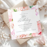 30års födelsedag Party Rosa Peony Blommigt Square Inbjudningar<br><div class="desc">En vacker och femininin festinbjudan att fira en födelsedag i elegant stil. En ram av elegant rosa,  blommor och grönt omger dina party-detaljer. Inbjudan är tillgänglig som en utskriven inbjudan eller digital hämtning.</div>