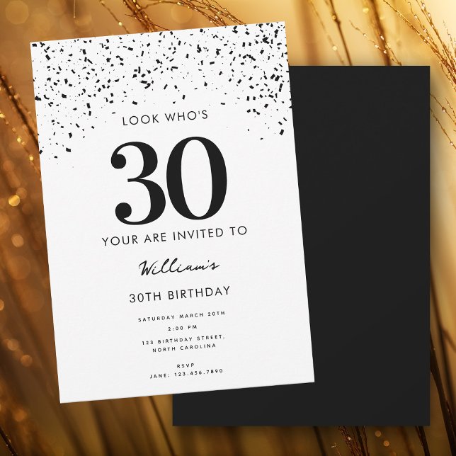 30års födelsedag Party, se vem som är 30 Modern Inbjudningar (30th Birthday Party Look Who's 30 Modern Invitation)