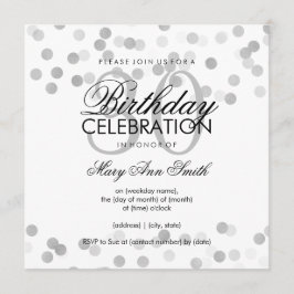30års födelsedag Party Silver Foil Glitter Ljus Inbjudningar