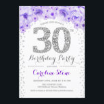 30ÅRS FÖDELSEDAG PARTY - SILVER  LILA INBJUDNINGAR<br><div class="desc">Utformning av Eleganten för inbjudan till 30års födelsedag i Faux glitter silver,  lila och vitt. Inbjudan till blommigt av snyggt med diamanter och ro. Perfekt för glam firande. Berätta om du behöver anpassa dig ytterligare.</div>