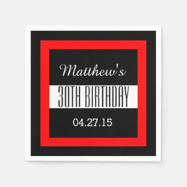 30års födelsedag Party Solid Färgad Square Ram VZ4 Pappersservett