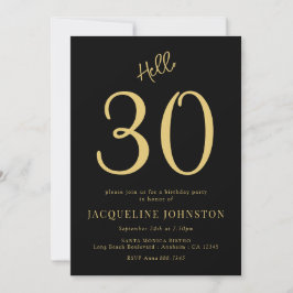 30års födelsedag Party, Svarta havet och Guld Inbjudningar