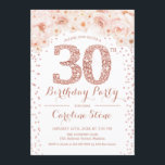 30ÅRS FÖDELSEDAG PARTY - VIT ROS GULD INBJUDNINGAR<br><div class="desc">Utformning av Eleganten för inbjudan till 30års födelsedag i Faux glitter ro guld och vitt.</div>