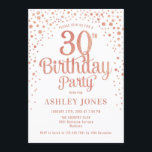 30års födelsedag Party - Vita och Ro Guld Inbjudningar<br><div class="desc">Inbjudan till 30års födelsedag-partiet. Elegantens utformning i vitt,  rosa och faux glitter ro guld. Innehåller typsnitt och konfiguration för snyggt av skript. Berätta om du behöver anpassningsbarnas ålder.</div>
