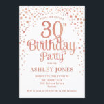 30års födelsedag Party - Vita och Ro Guld Inbjudningar<br><div class="desc">Inbjudan till 30års födelsedag-partiet. Elegantens utformning i vitt,  rosa och faux glitter ro guld. Innehåller typsnitt och konfiguration för snyggt av skript. Berätta om du behöver anpassningsbarnas ålder.</div>