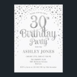 30års födelsedag Party - Vita och Silver Inbjudningar<br><div class="desc">Inbjudan till 30års födelsedag-partiet. Elegantens utformning i vitt och faux glitter silver. Innehåller typsnitt och konfiguration för snyggt av skript. Berätta om du behöver anpassningsbarnas ålder.</div>