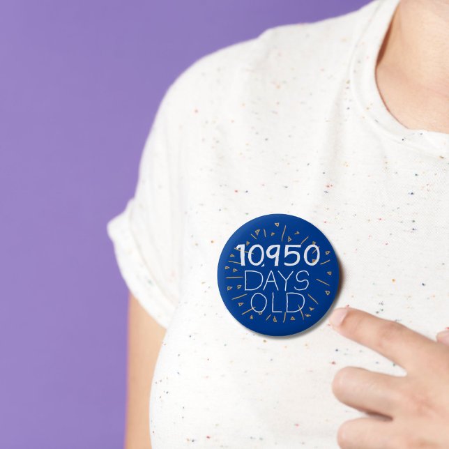 30års födelsedag passerålder i dagar knapp (Skapare uppladdad)